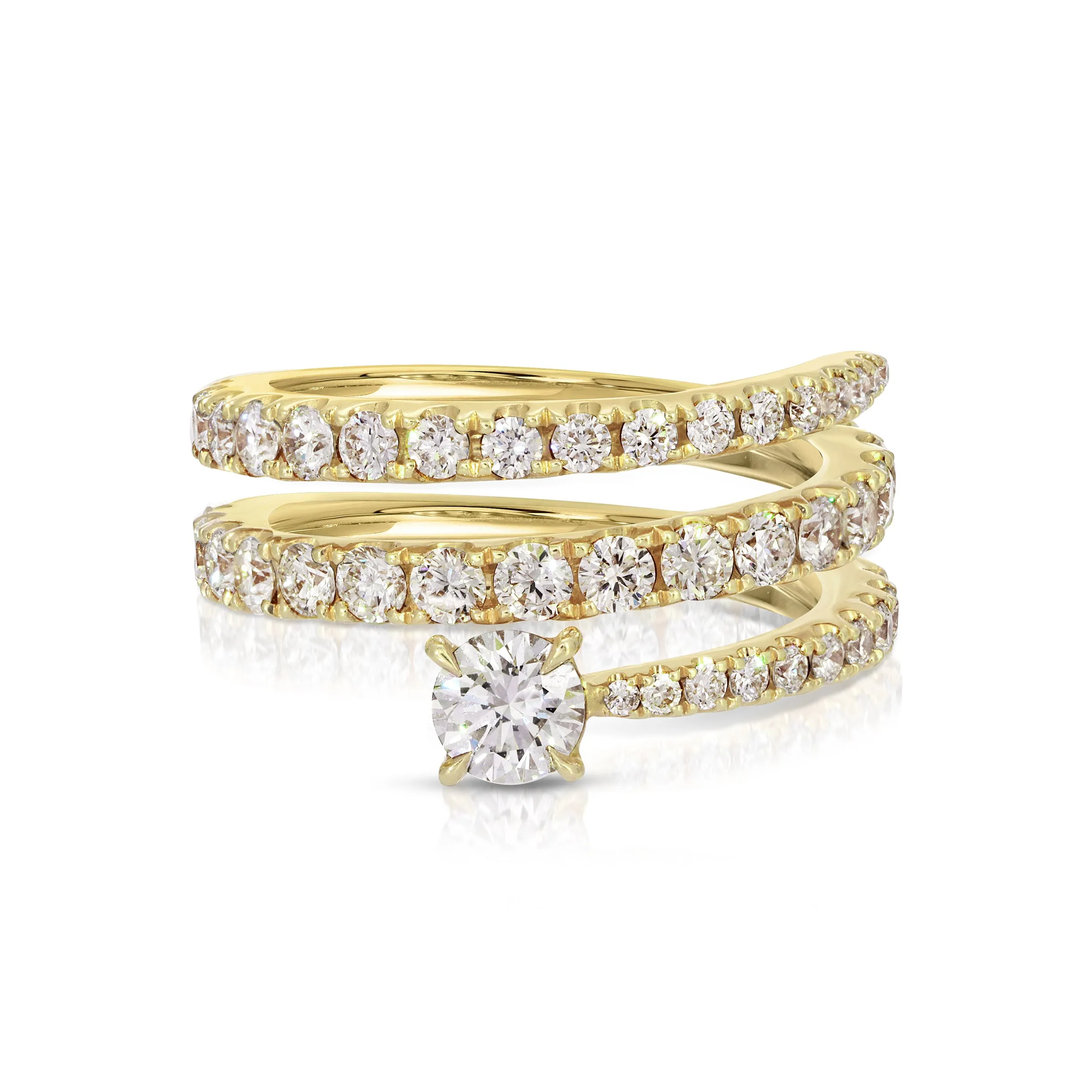 DIAMOND COIL RING WITH ROUND DIAMOND POINT Anita Ko