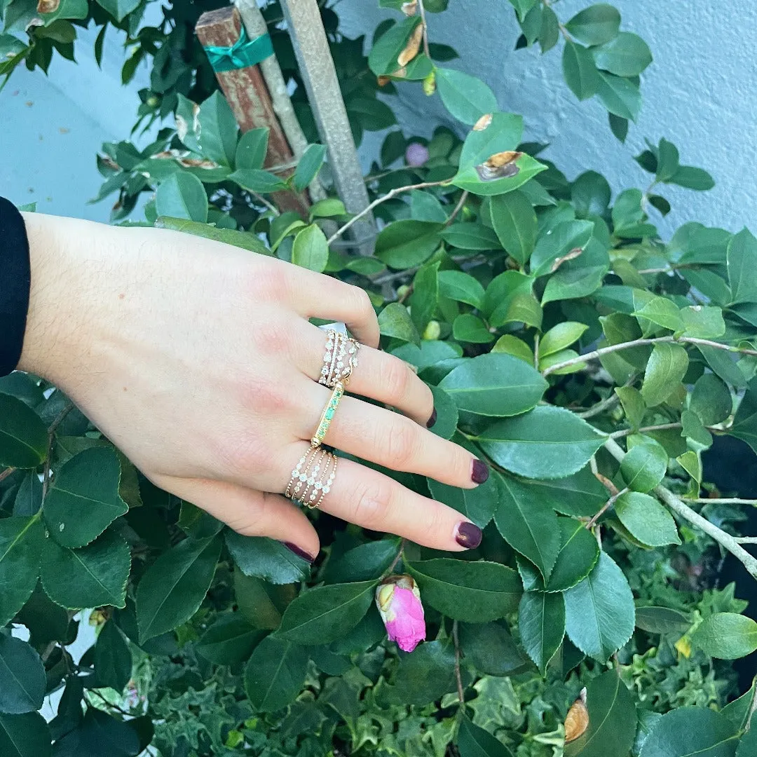 Diamond Leaf 14K Yellow Gold Stackable Band Croghans