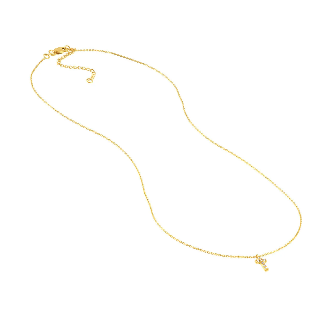 Diamond Mini Cross 14K Yellow Gold Pendant Necklace Croghans