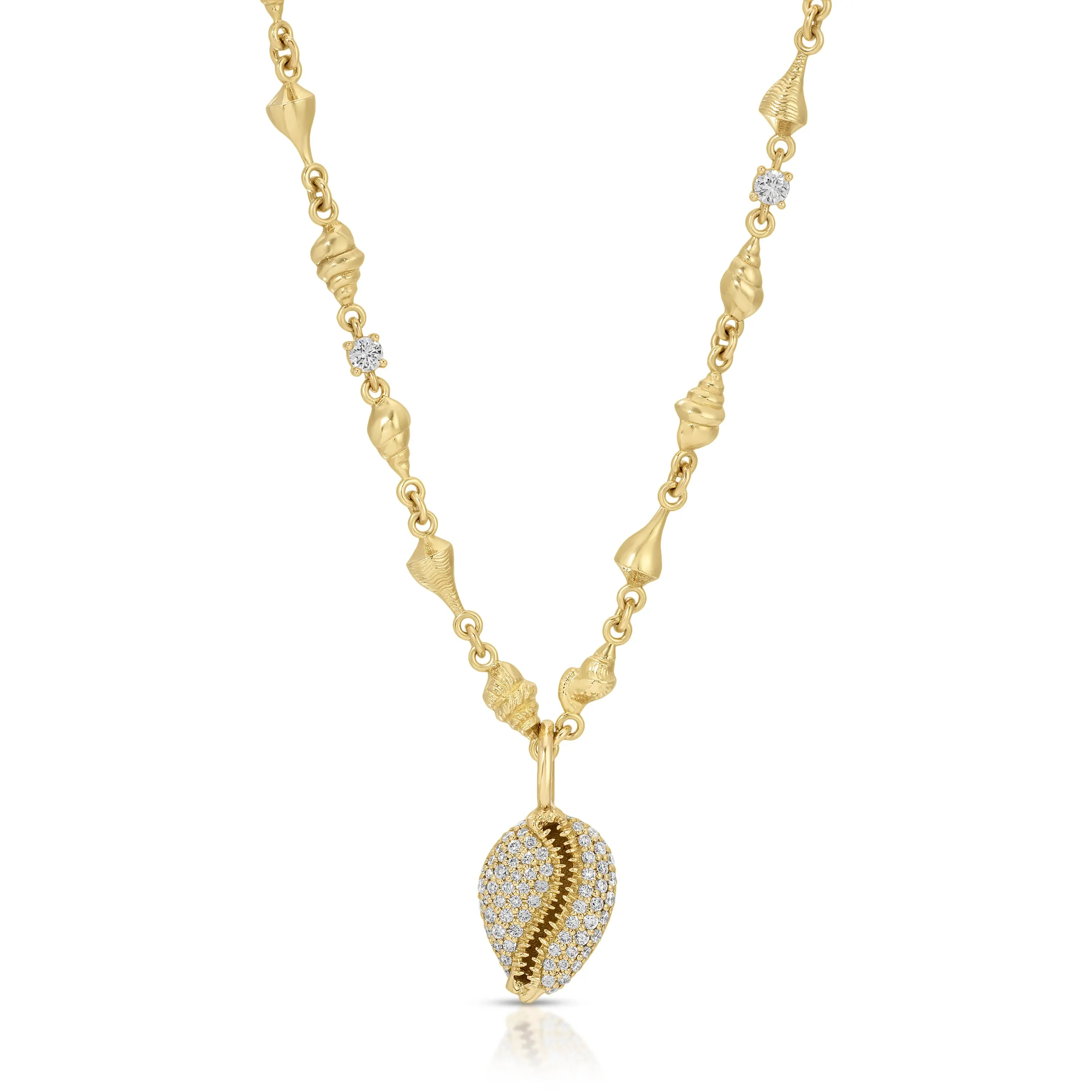 DIAMOND PUKA SHELL PENDANT Anita Ko