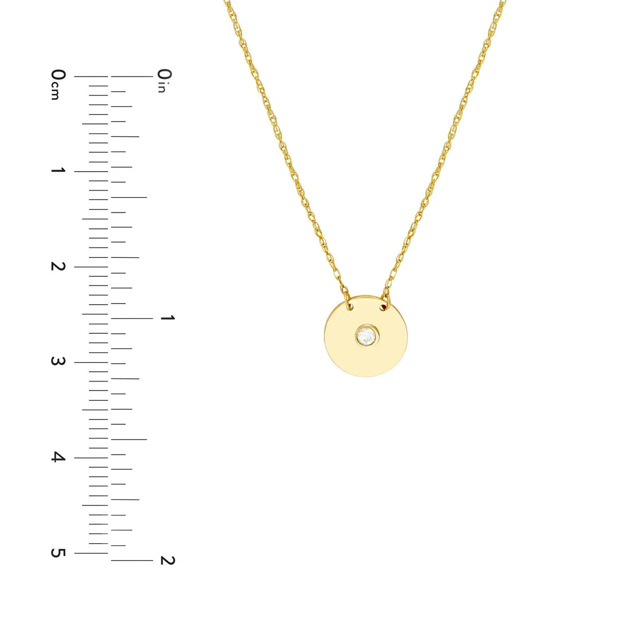 Diamond Small Disk 14K Yellow Gold Pendant Necklace Croghans