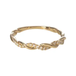 Diamond Twist 14K Yellow Gold Stackable Band Croghans