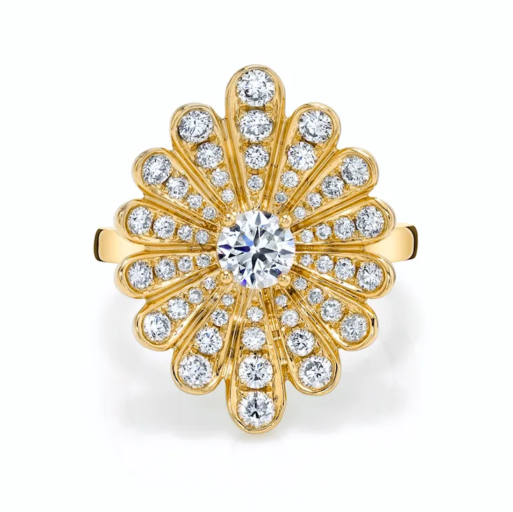 DIAMOND WATER LILY RING Anita Ko