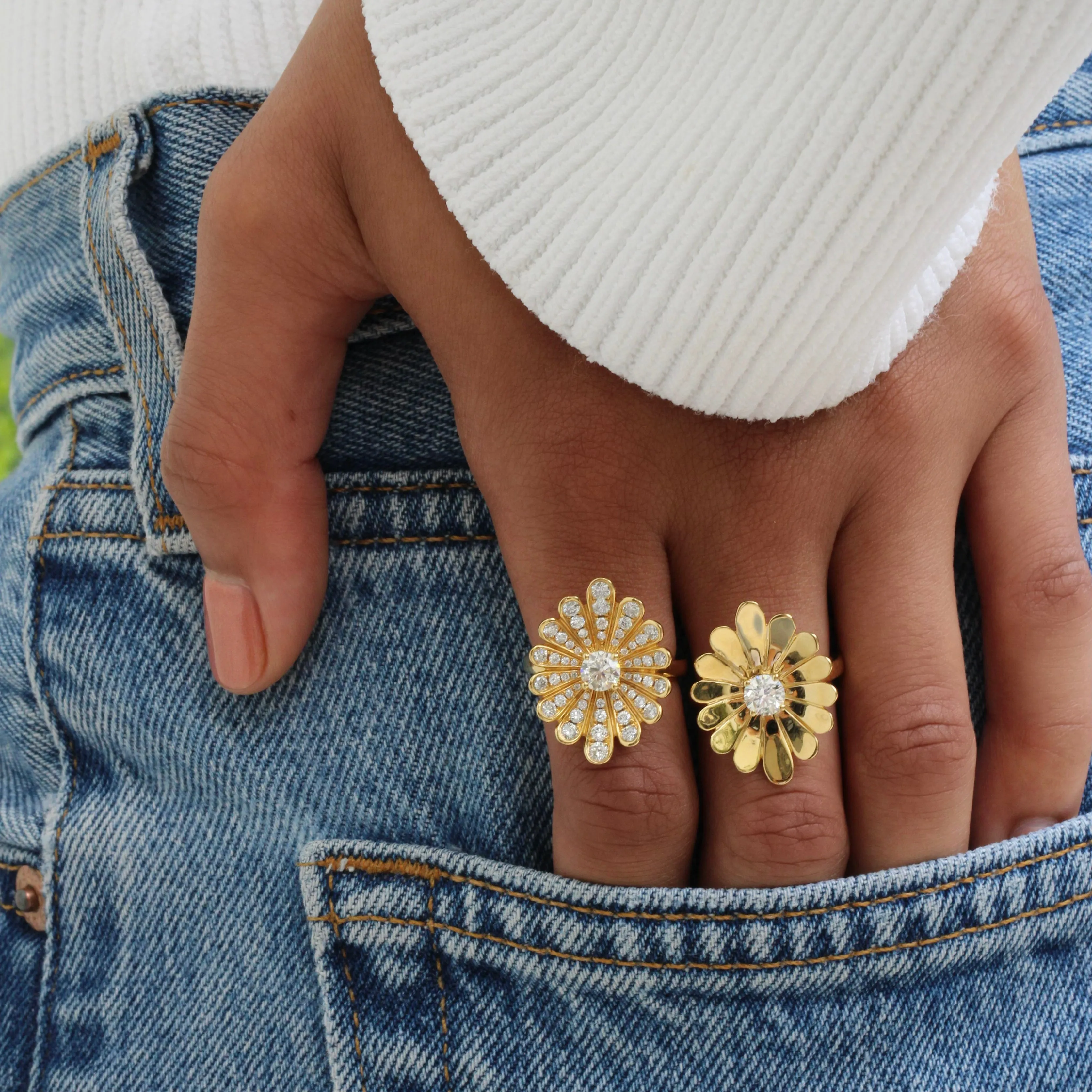 DIAMOND WATER LILY RING Anita Ko