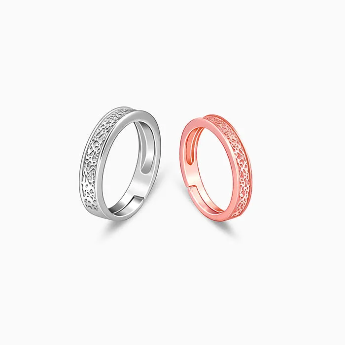 Dual Tone Destined Hearts Couple Bands Giva