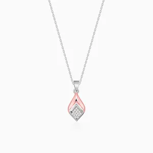 Dual Tone Majestic Rhombus Pendant With Link Chain Giva