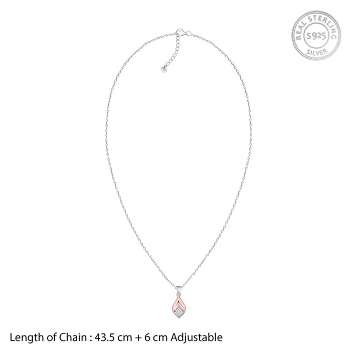 Dual Tone Majestic Rhombus Pendant With Link Chain Giva
