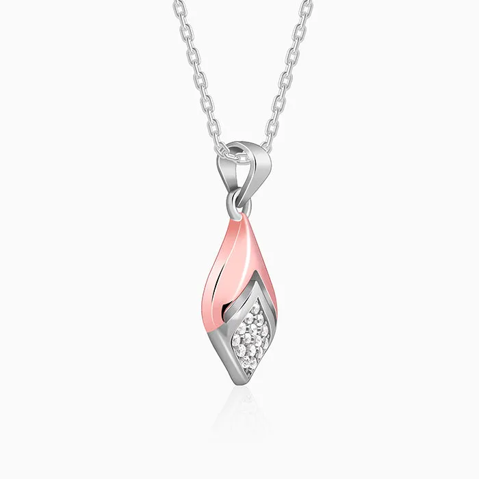 Dual Tone Majestic Rhombus Pendant With Link Chain Giva