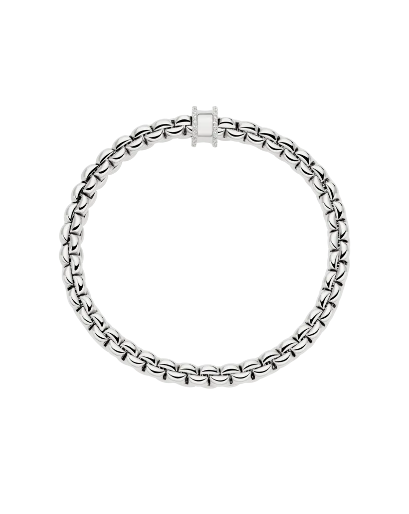 Fope 18ct White Gold 0.17ct Diamond Pavé Flex'it Bracelet