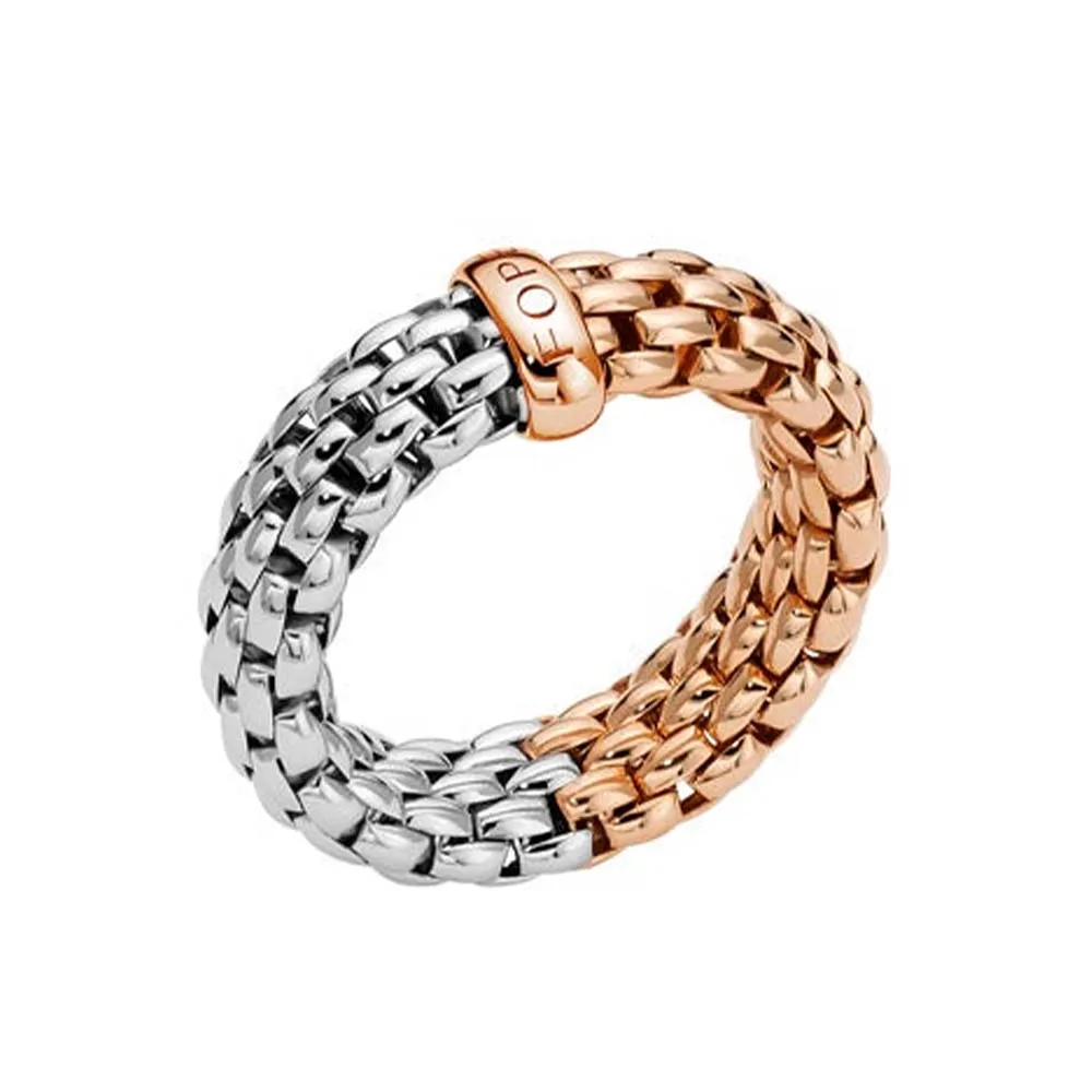 Fope Essentials 18ct White and Rose Gold Flexible Ring