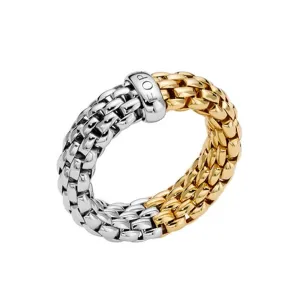 Fope Essentials 18ct White and Yellow Gold Flexible Ring