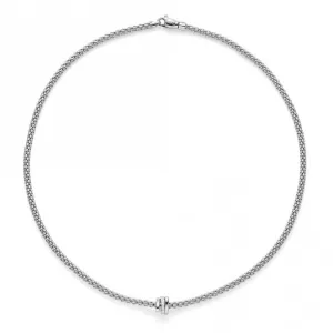 Fope Prima 18ct White Gold 0.10ct Diamond 43cm Necklace