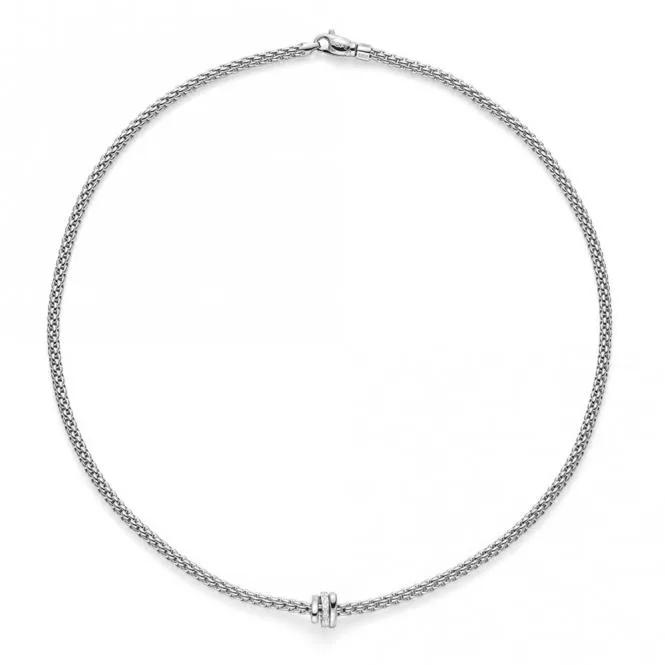 Fope Prima 18ct White Gold 0.10ct Diamond 43cm Necklace