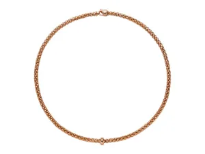 Fope Solo 18ct Rose Gold 0.01ct Diamond 43cm Necklace