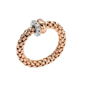 Fope Solo 18ct Rose Gold 0.17ct Diamond Flexible Ring