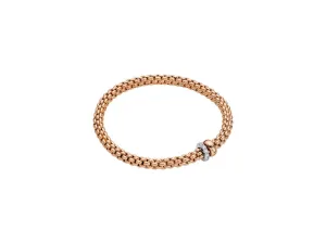 Fope Solo 18ct Rose Gold 0.29ct Diamond Bracelet