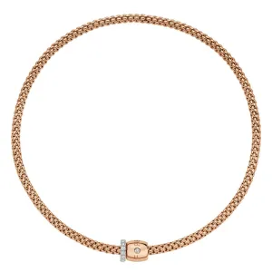 Fope Solo 18ct Rose Gold 0.47ct Diamond 43cm Necklace