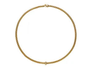 Fope Solo 18ct Yellow Gold 0.01ct Diamond 50cm Necklace