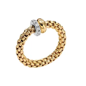 Fope Solo 18ct Yellow Gold 0.17ct Diamond Flexible Ring