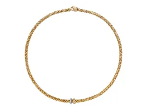 Fope Solo 18ct Yellow Gold 0.29ct Diamond 43cm Necklace