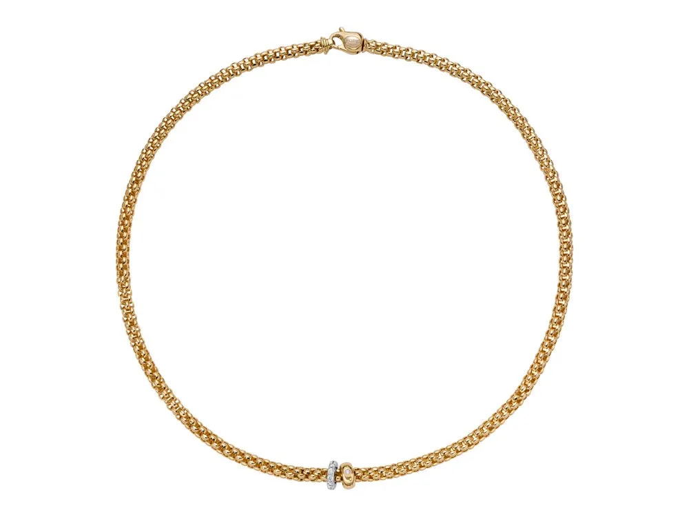 Fope Solo 18ct Yellow Gold 0.29ct Diamond 43cm Necklace