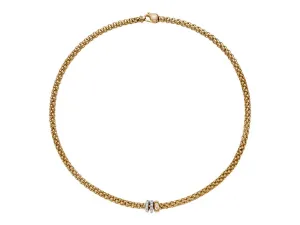 Fope Solo 18ct Yellow Gold 0.56ct Diamond 43cm Necklace