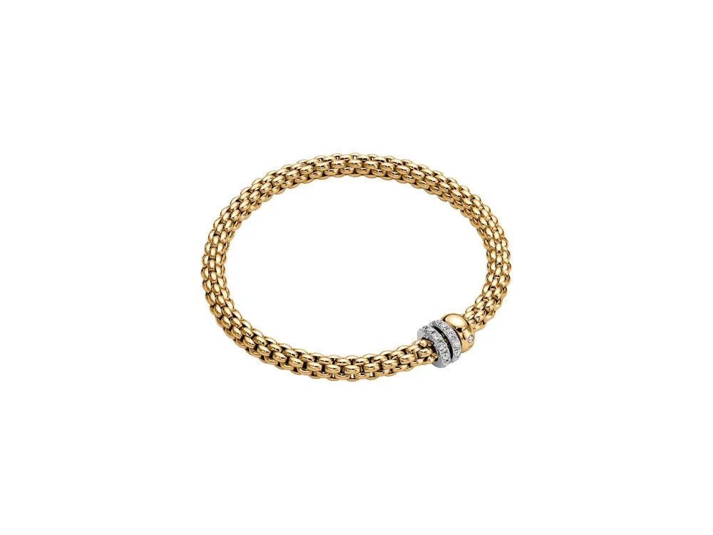 Fope Solo 18ct Yellow Gold 0.56ct Diamond Bracelet
