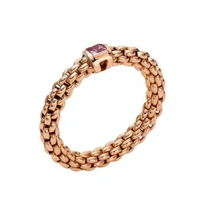 Fope Souls 18ct Rose Gold Pink Sapphire Flexible Ring