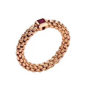 Fope Souls 18ct Rose Gold Ruby Flexible Ring