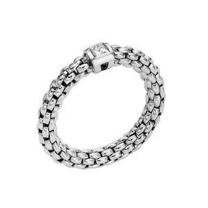 Fope Souls 18ct White Gold 0.09ct Diamond Flexible Ring