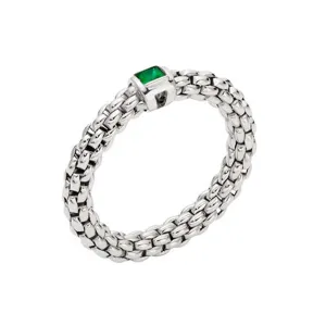 Fope Souls 18ct White Gold Emerald Flexible Ring