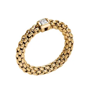 Fope Souls 18ct Yellow Gold 0.09ct Diamond Flexible Ring