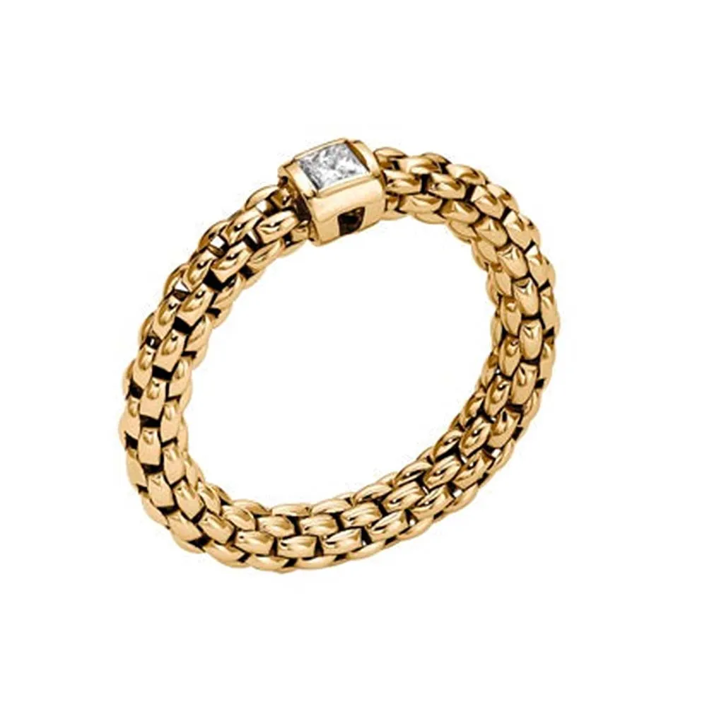 Fope Souls 18ct Yellow Gold 0.09ct Diamond Flexible Ring
