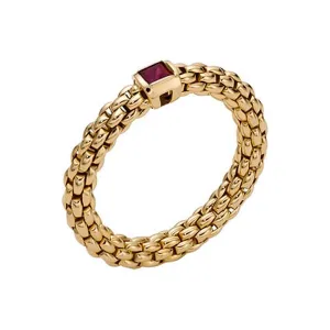 Fope Souls 18ct Yellow Gold Ruby Flexible Ring
