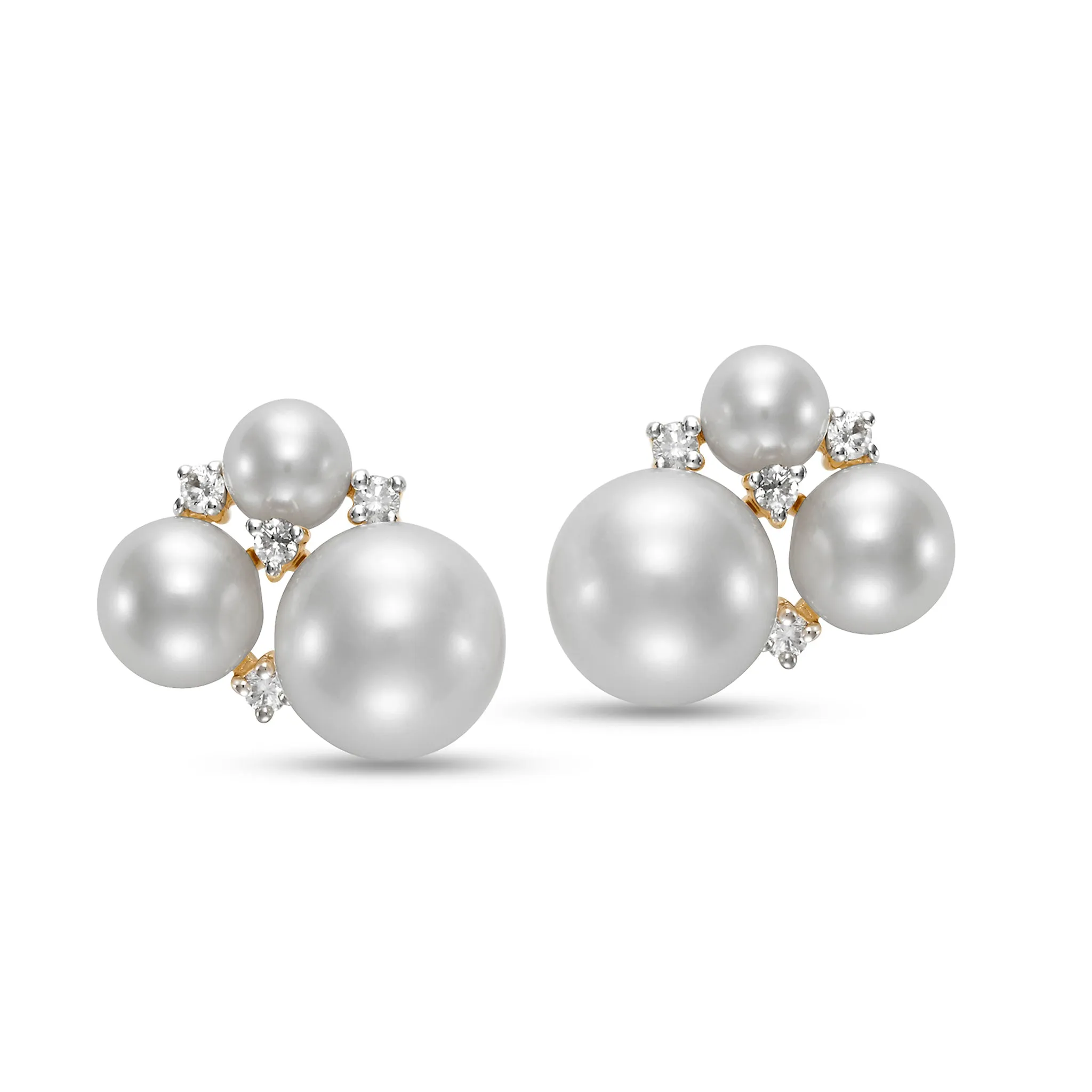 Freshwater Pearl & Diamond 14K Yellow Gold Earrings Croghans