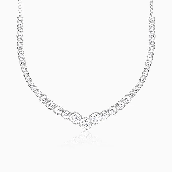 GIVA Silver Classic Zirconia Necklace Giva