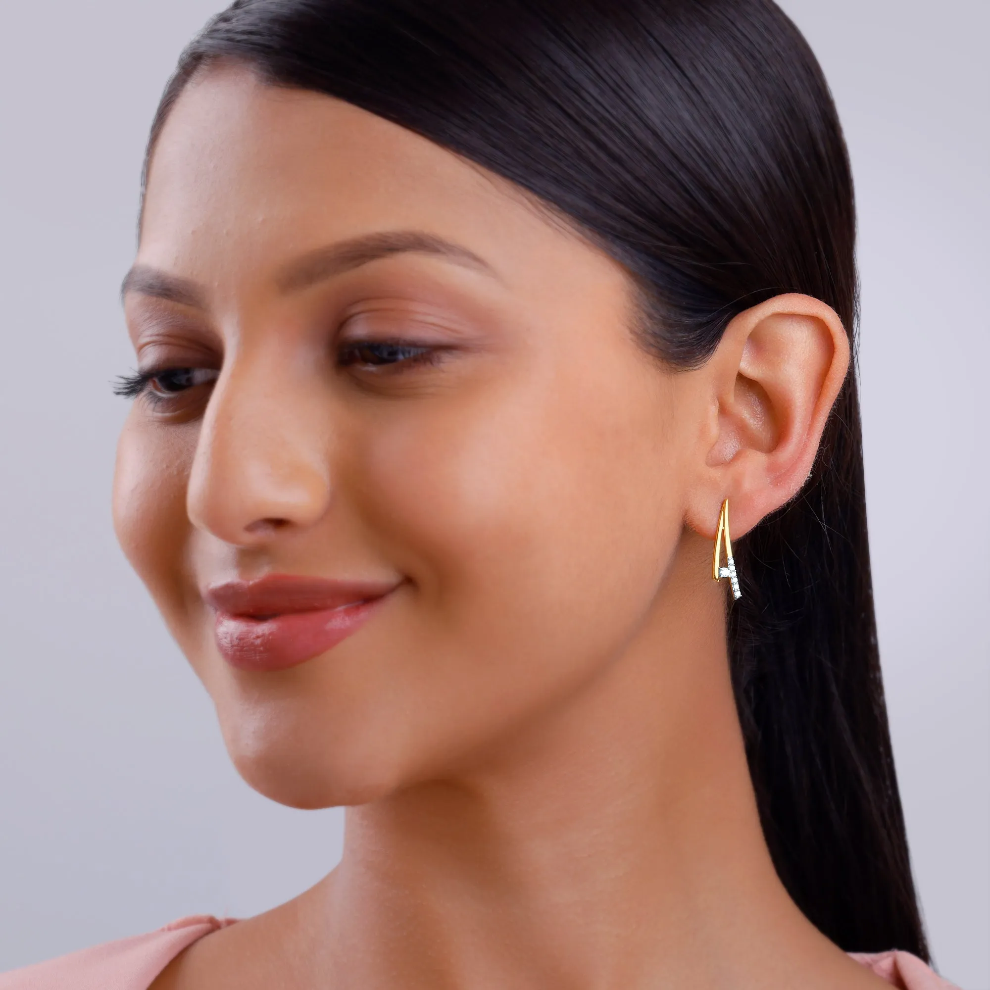 Gold Abstract Diamond Earrings Giva