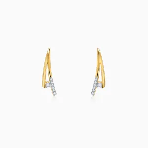 Gold Abstract Diamond Earrings Giva