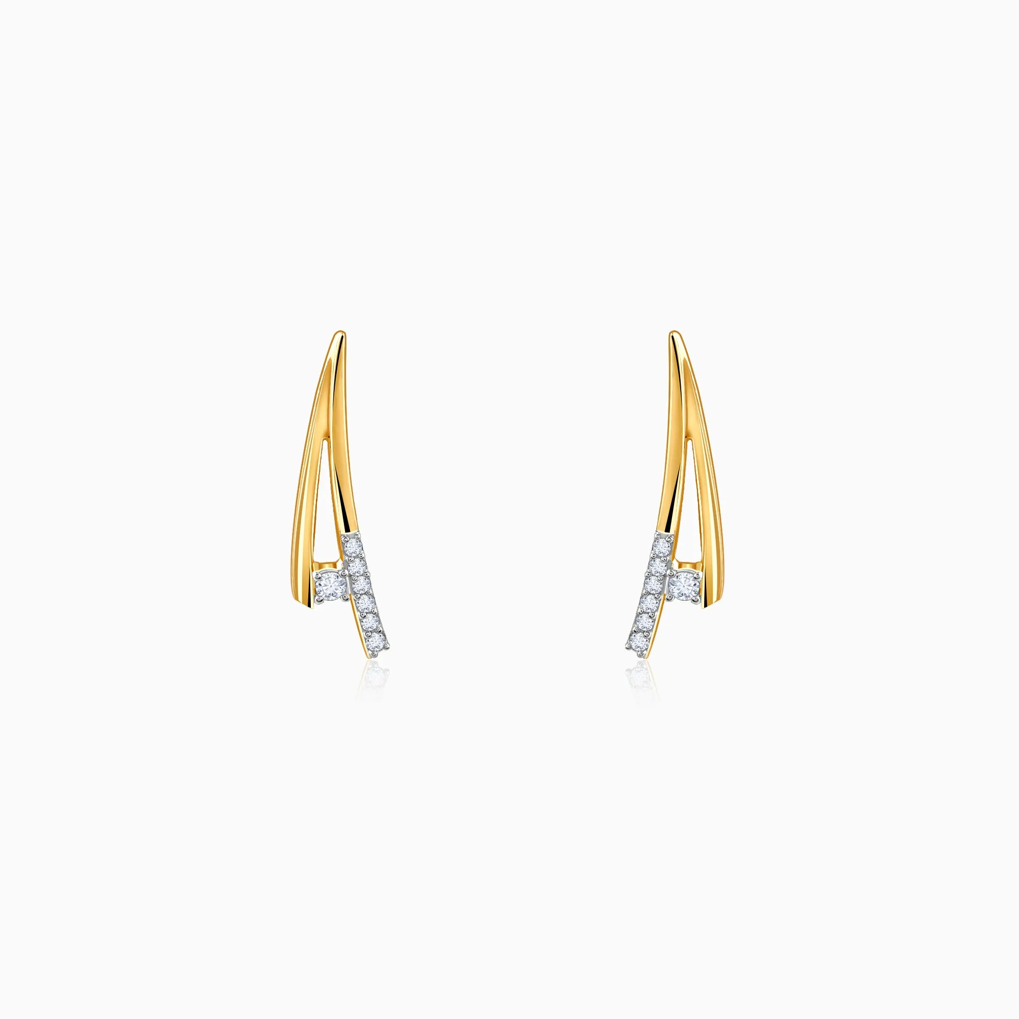 Gold Abstract Diamond Earrings Giva