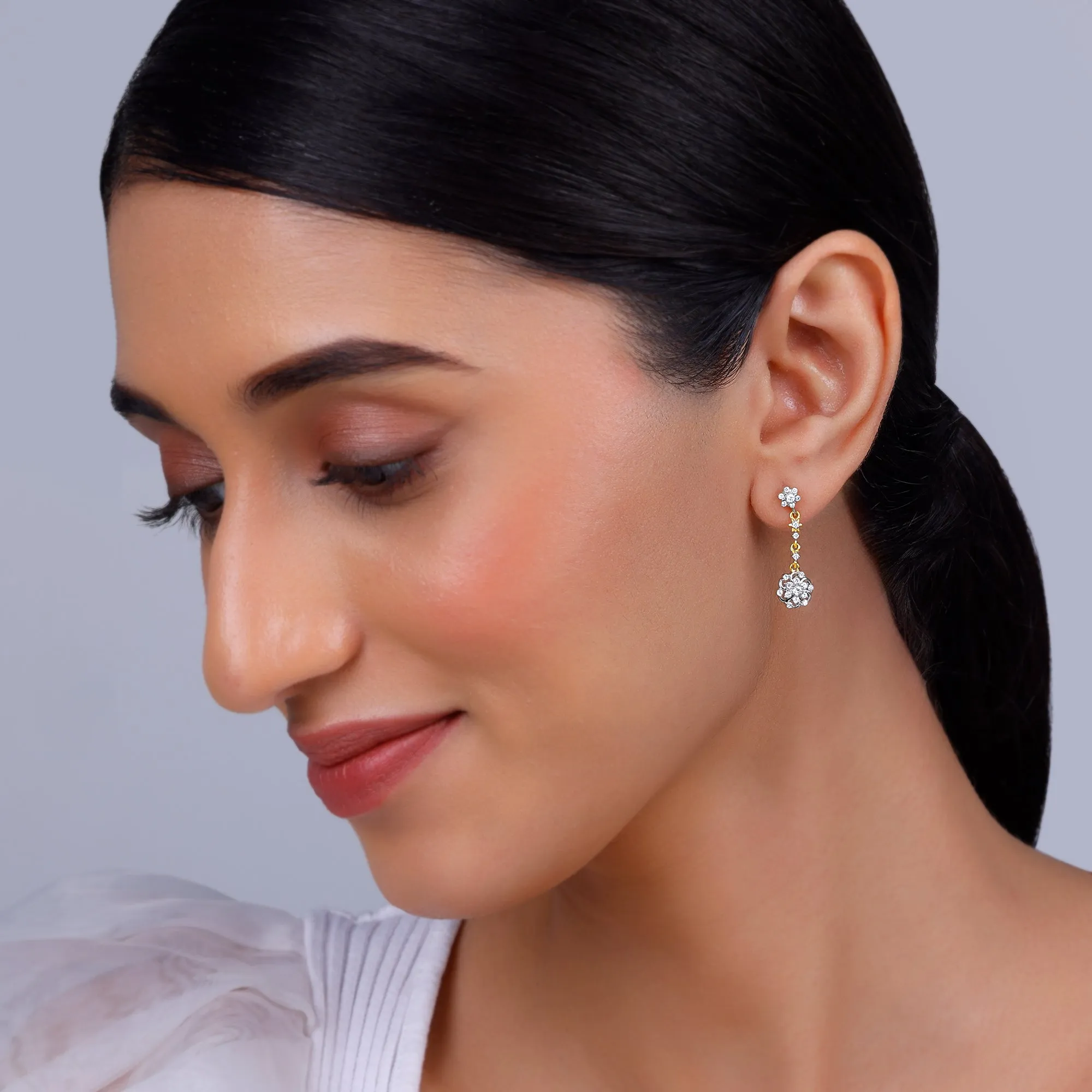 Gold Ageratum Diamond Earrings Giva