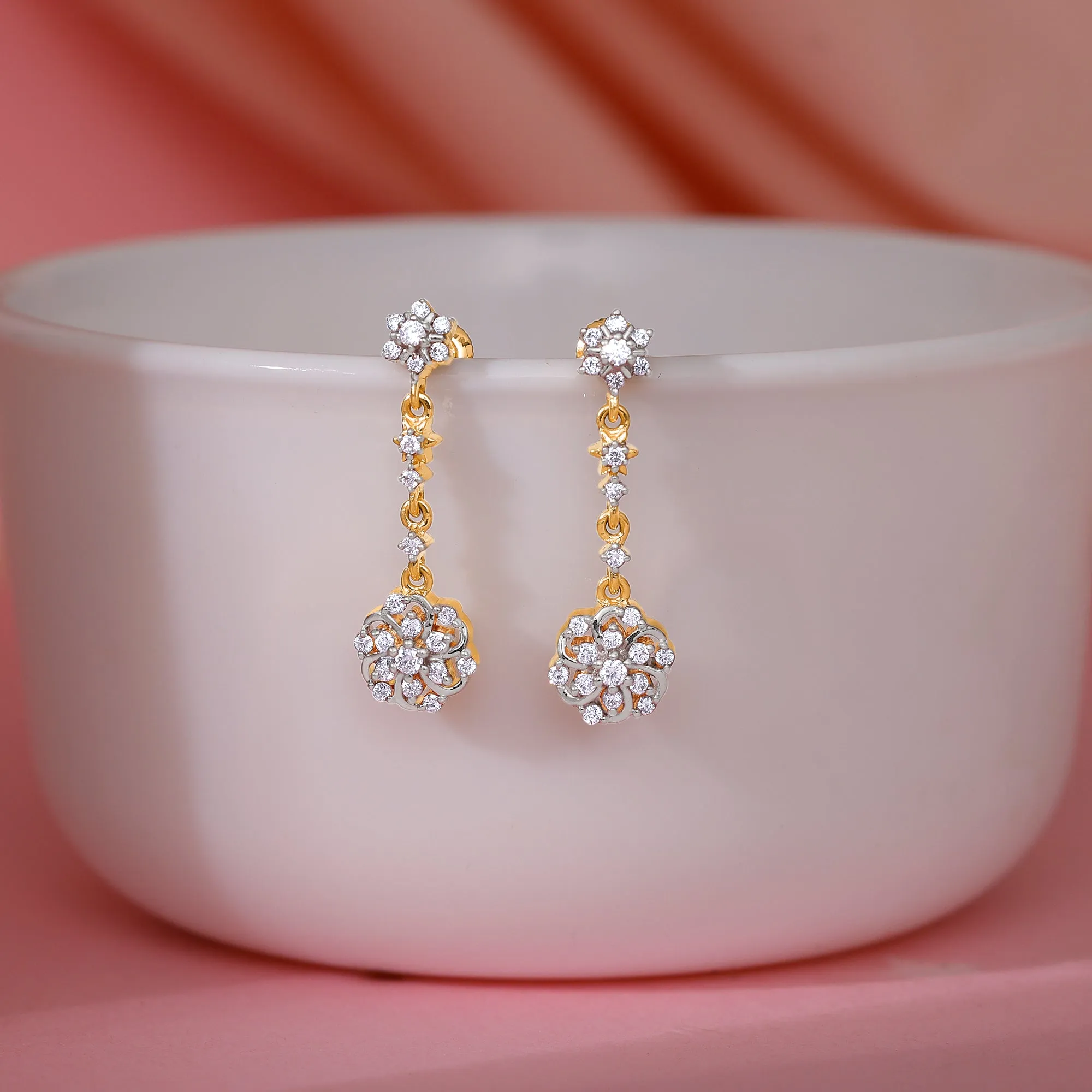 Gold Ageratum Diamond Earrings Giva