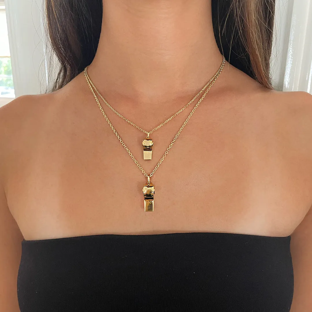 GOLD AND ROUND DIAMOND BABY WHISTLE Anita Ko