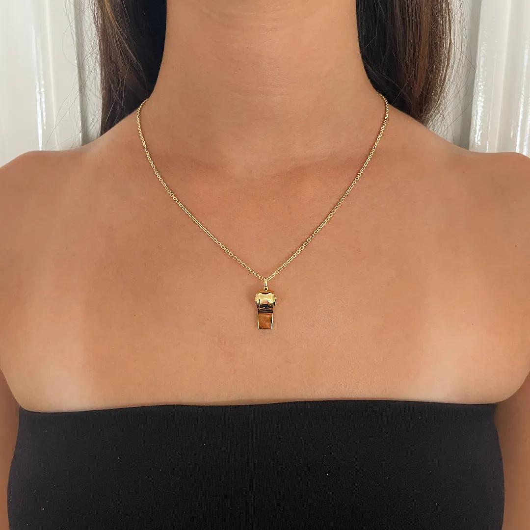 GOLD AND ROUND DIAMOND BABY WHISTLE Anita Ko