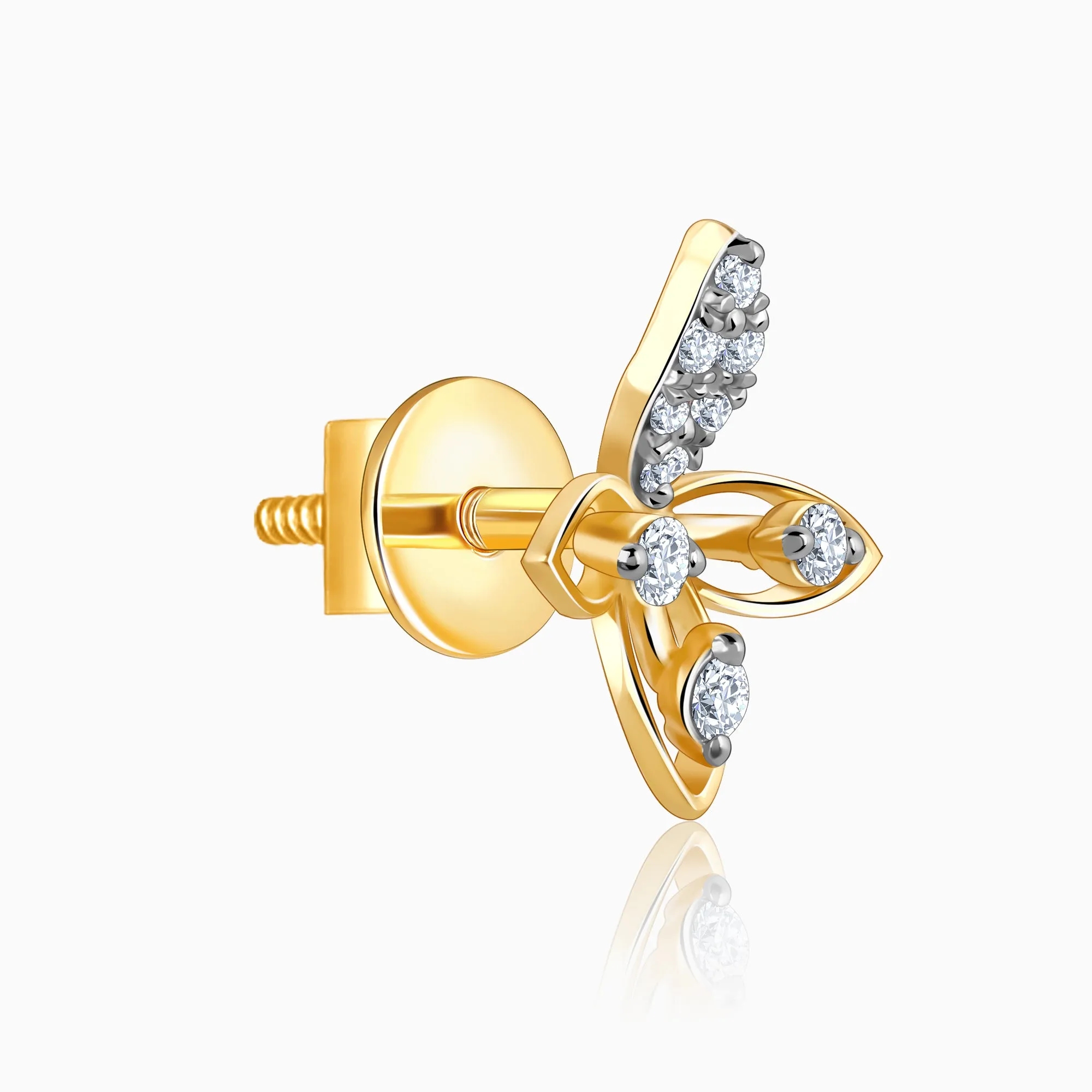 Gold Auric Flower Diamond Earrings Giva