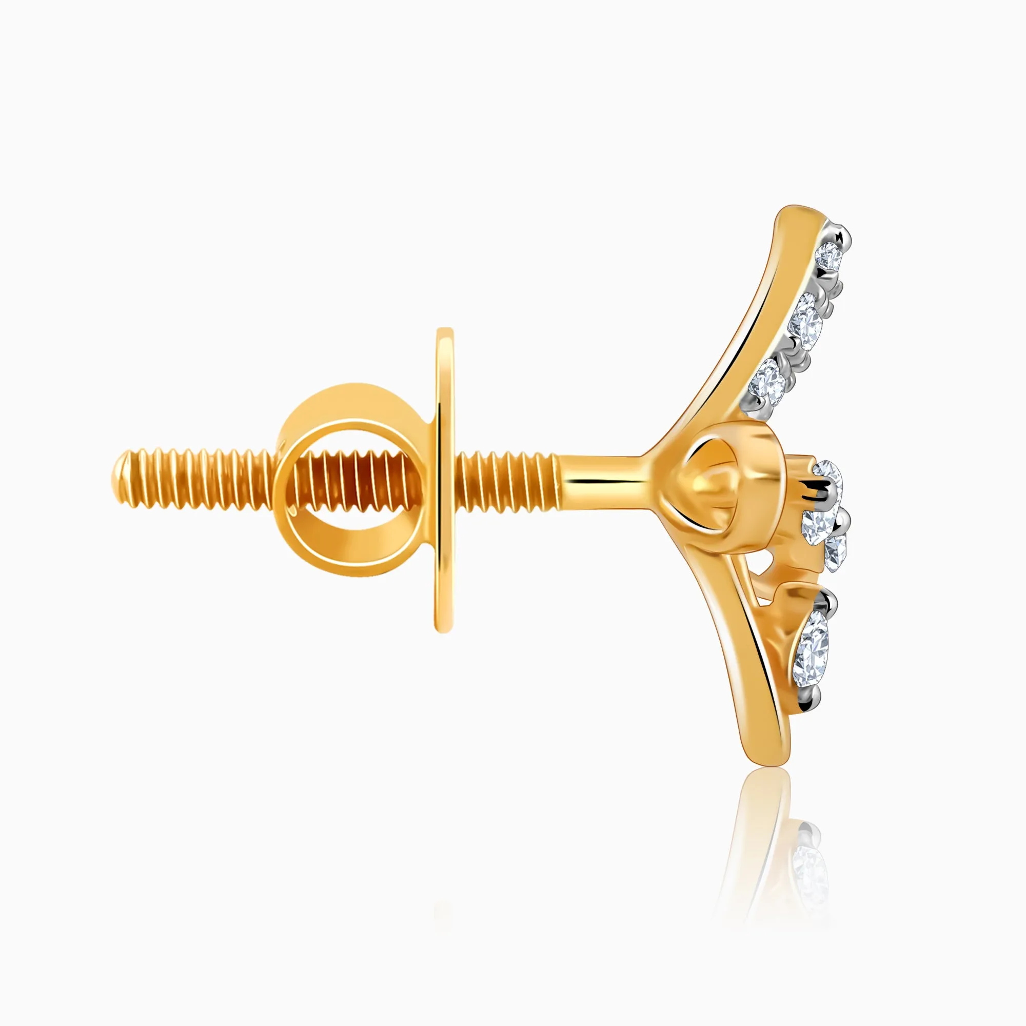 Gold Auric Flower Diamond Earrings Giva