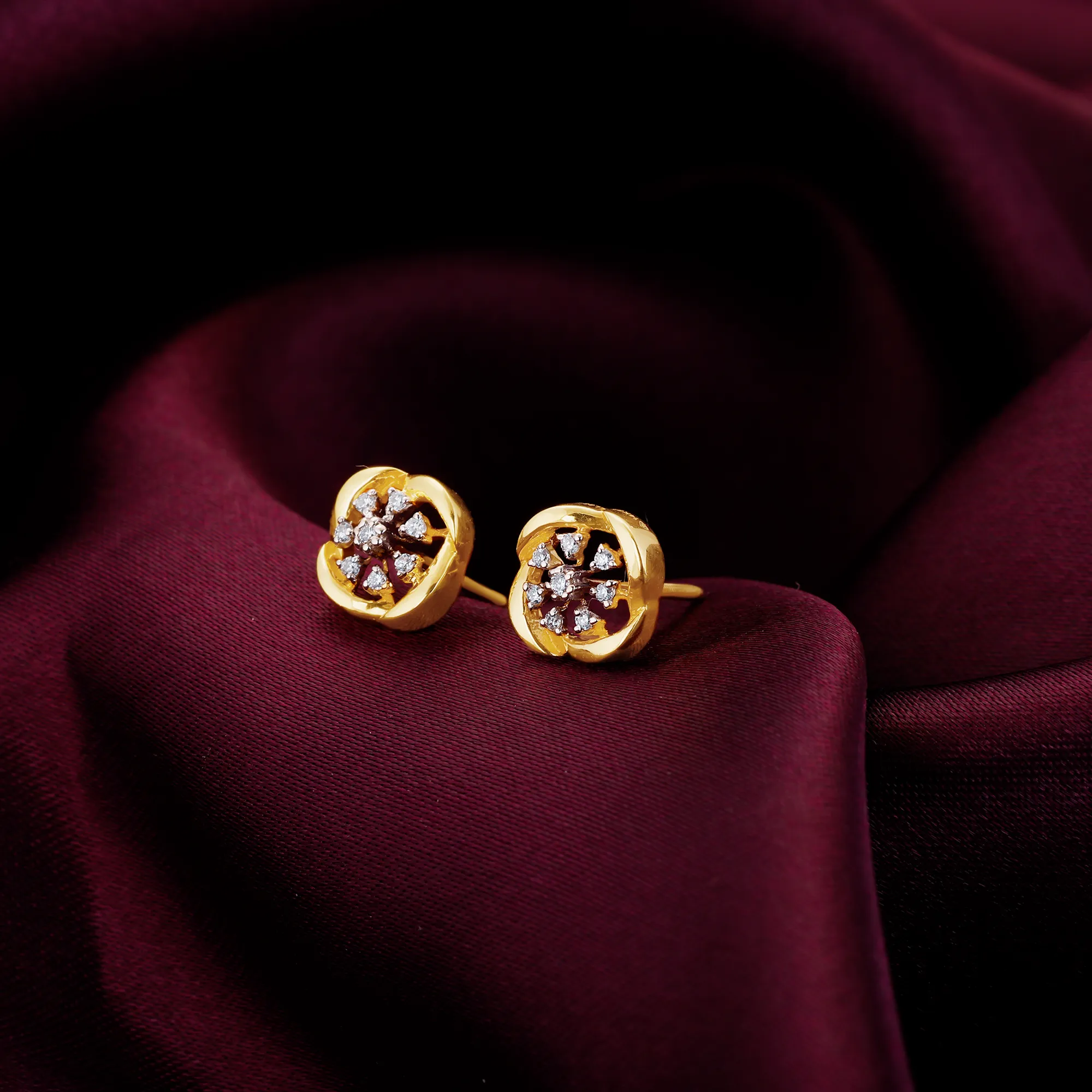 Gold Beauty In Nature Diamond Earrings Giva