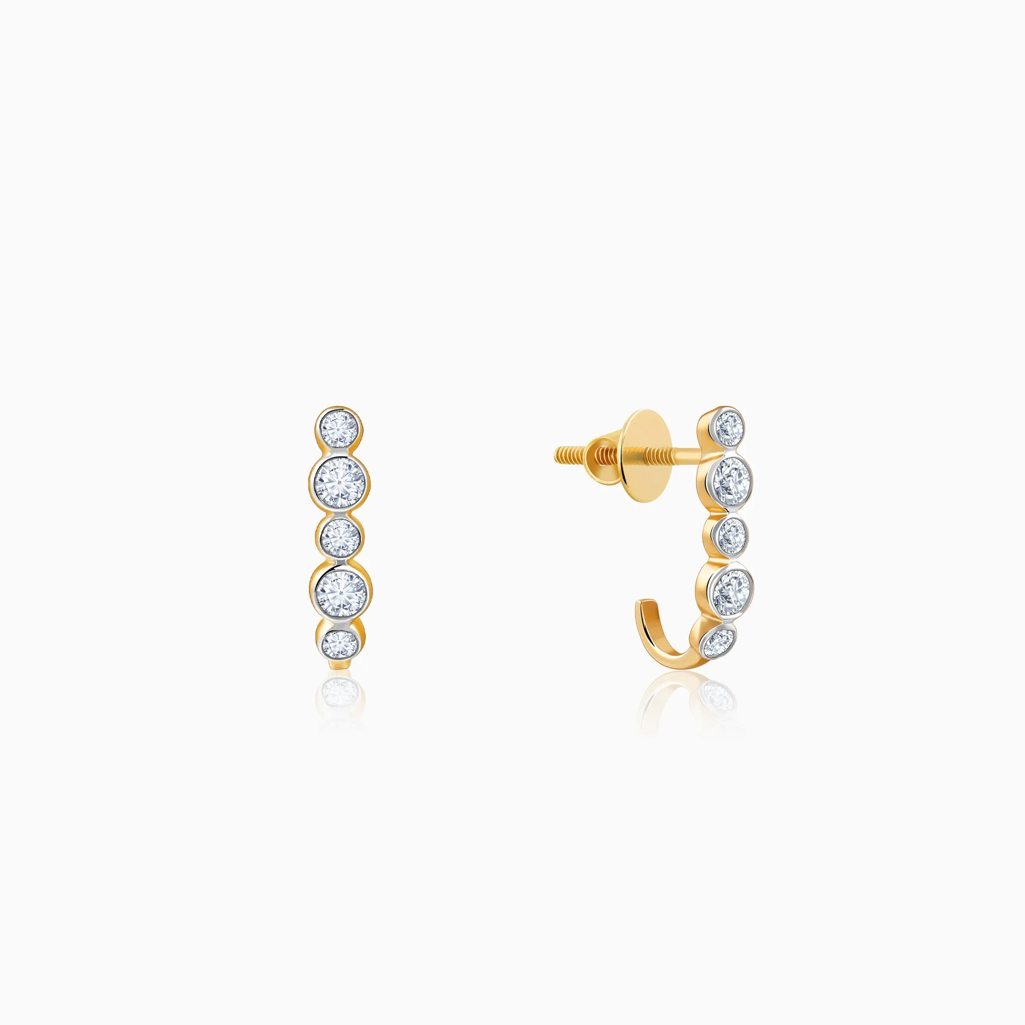 Gold Bellona J-hoop Diamond Earrings Giva