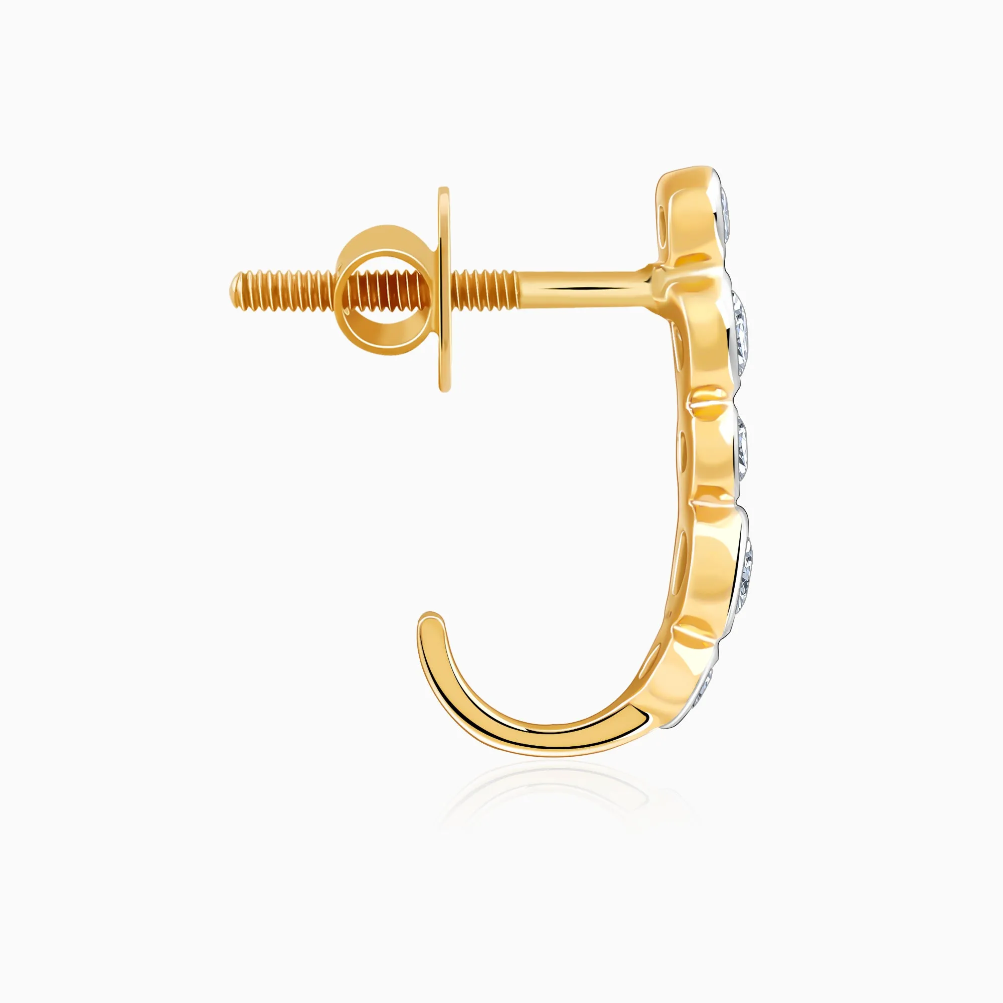 Gold Bellona J-hoop Diamond Earrings Giva