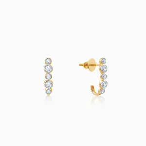 Gold Bellona J-hoop Diamond Earrings Giva