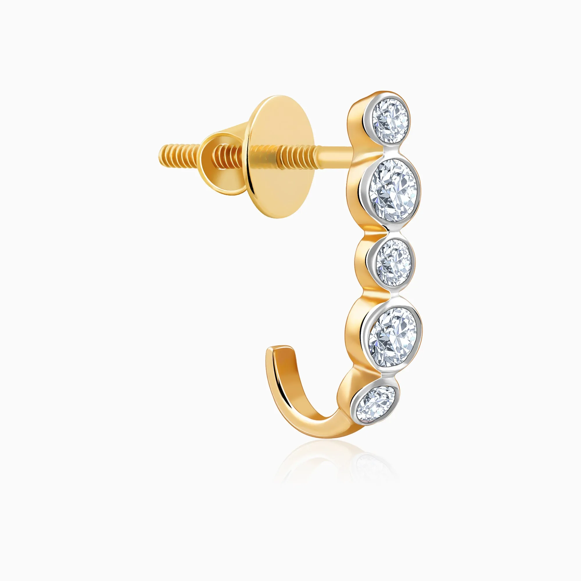 Gold Bellona J-hoop Diamond Earrings Giva